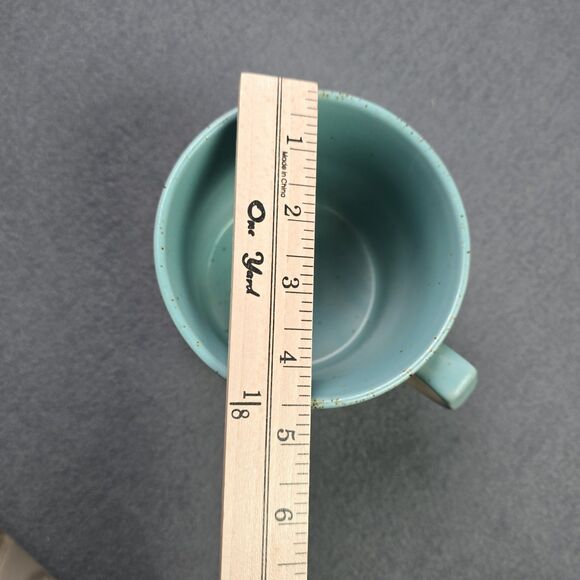 Coffee Mug Boston Warehouse 20 Oz Aqua Blue Colorblock Metallic Strip Modern - Picture 3 of 7